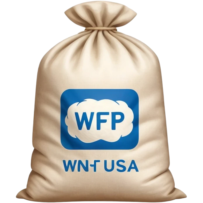 A sack of flour with "WFP USA" on it emoji