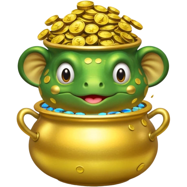 bufo stripe with pot of gold emoji
