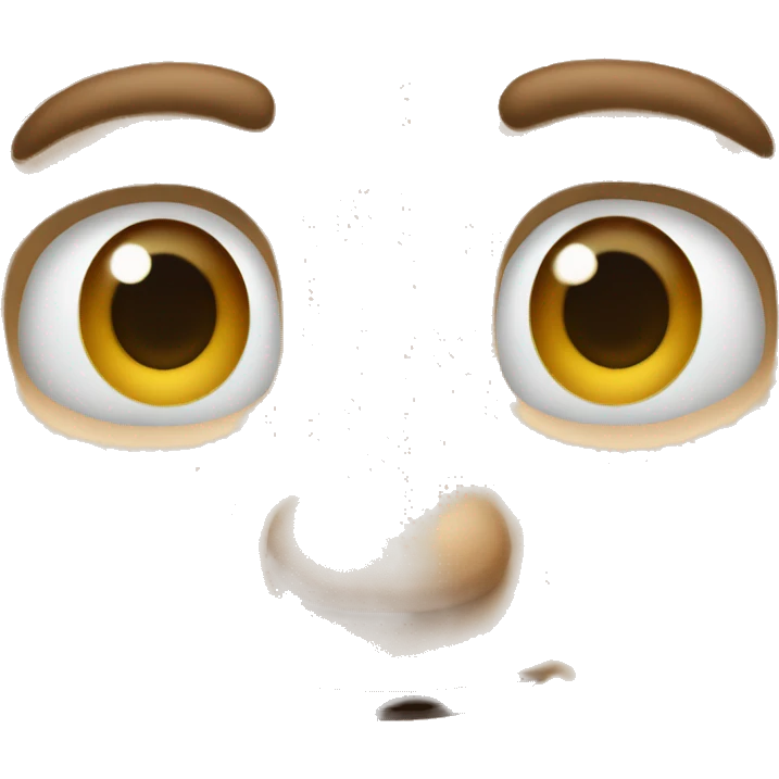   wide apart eyes, two big front teeth, white male emoji