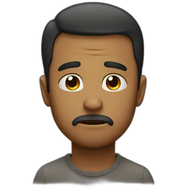 A sad hopeless man emoji