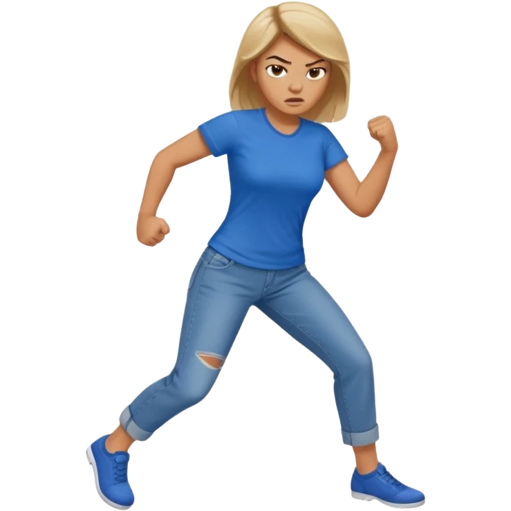 Woman angry kickin emoji