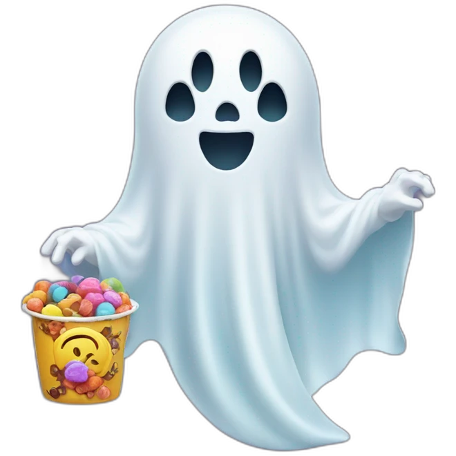Ghost with candy emoji