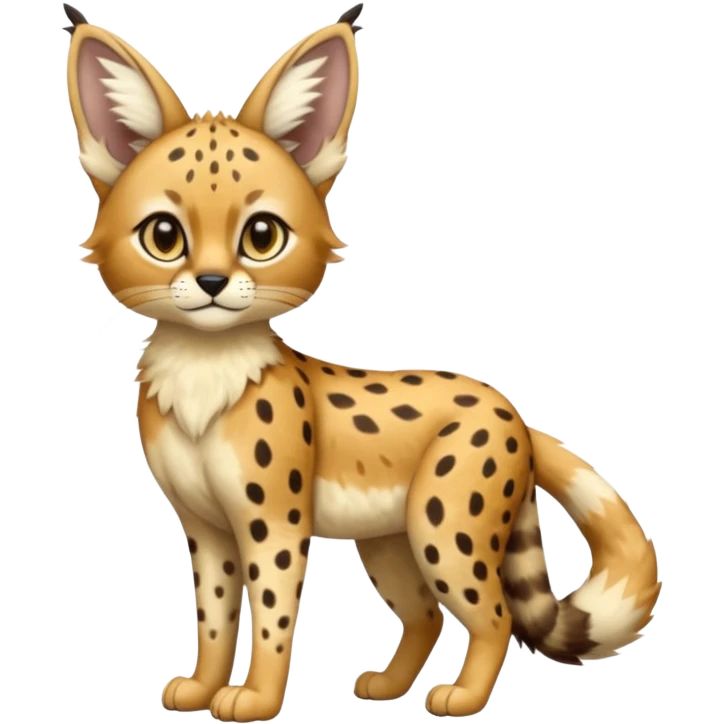 Trico-Caracal-Serval-Fakémon-creature-fusion (full body) emoji