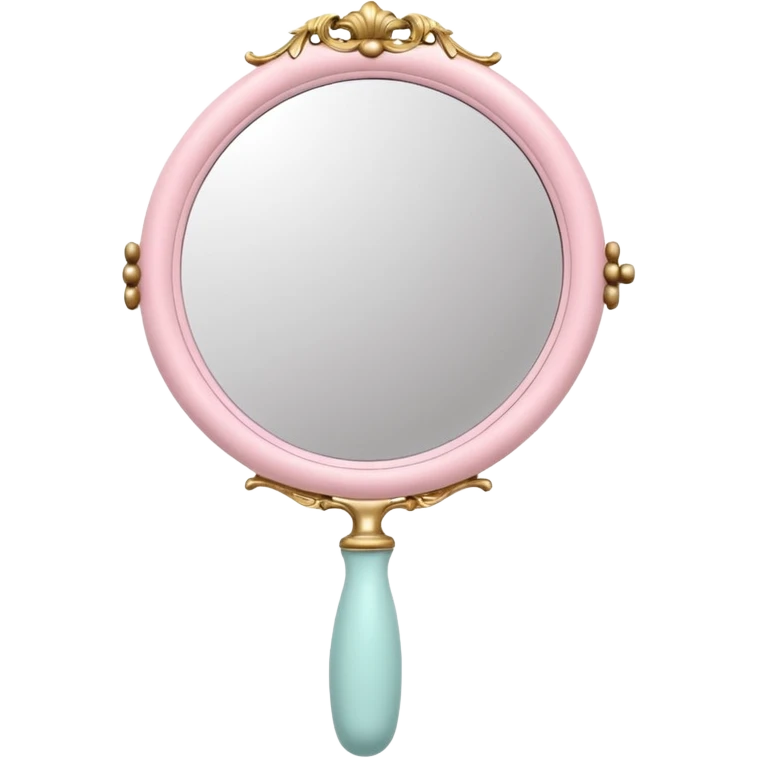 vintage rococo pale pink inflatable puffy hand held mirror emoji