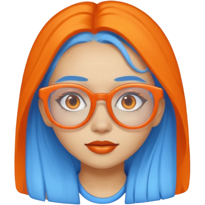 girl blue skinned orange glassed emoji