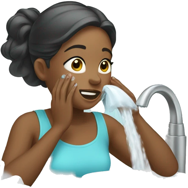 girl washes her face emoji