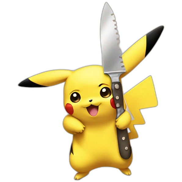 Pikachu avec un couteau dand emoji