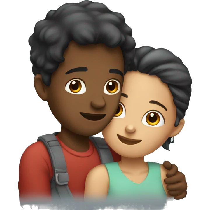 A girl and a boy cuddling emoji