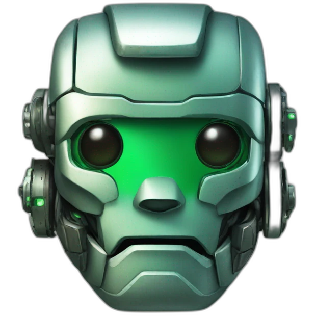 robo with green metal emoji