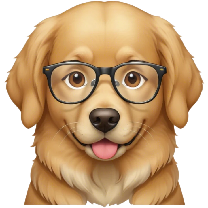 Golden wearing glasses emoji