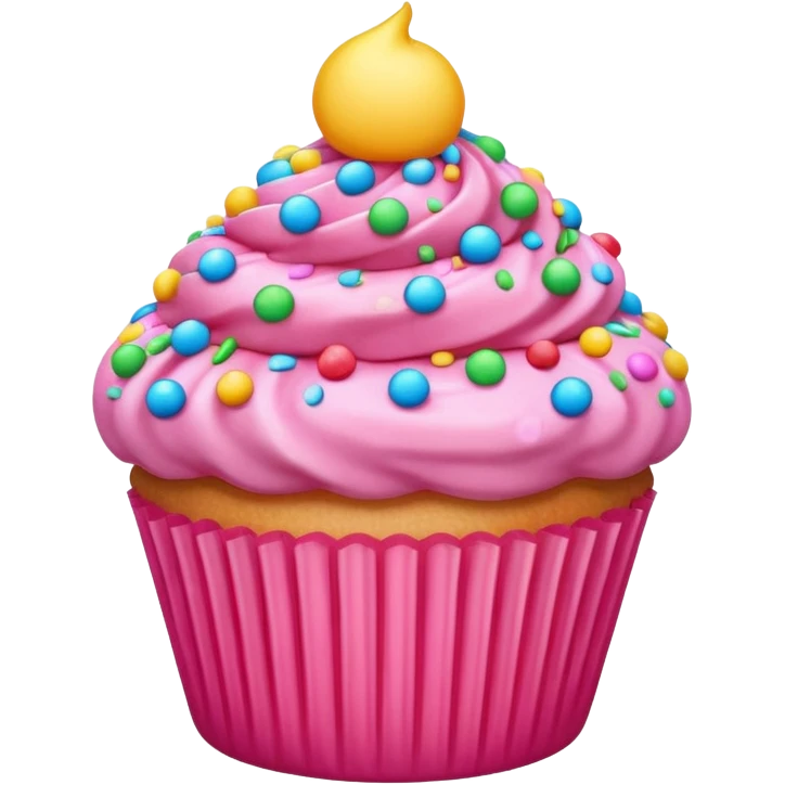 pink cupcake with sprinkles emoji