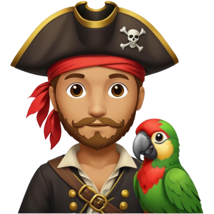 Pirate with bird \ emoji