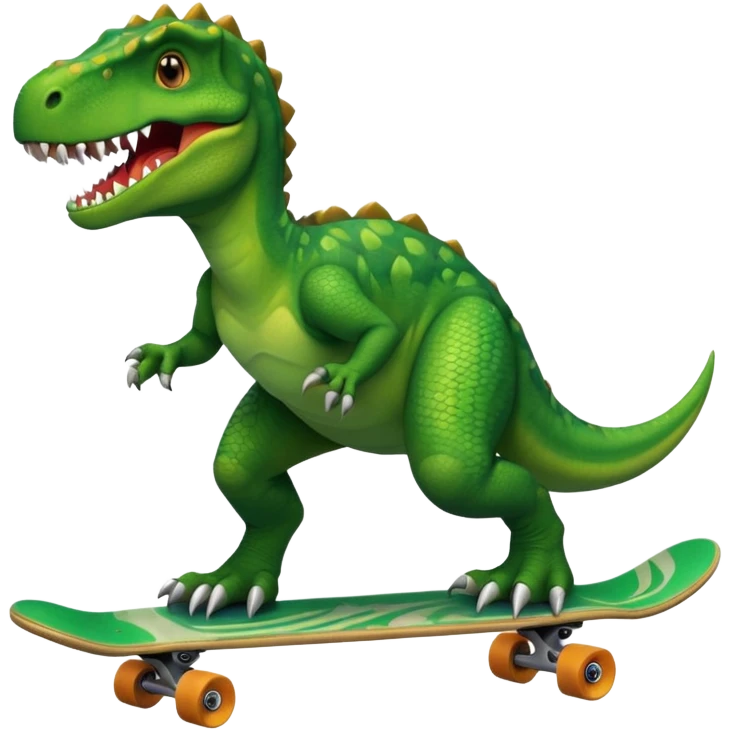 Dinosaur on a skateboard emoji