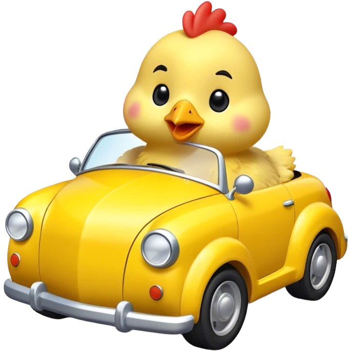 little chicken in a car emoji