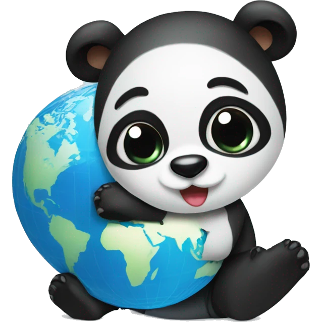 panda with globe emoji