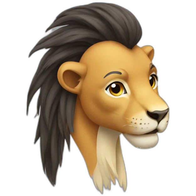 ponytail lion emoji