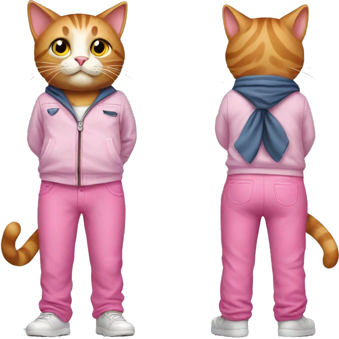 cat wearing pink pants  emoji
