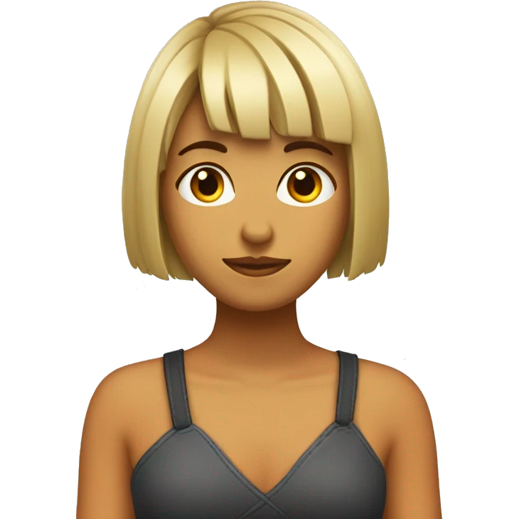 chica con flequillo saludando emoji