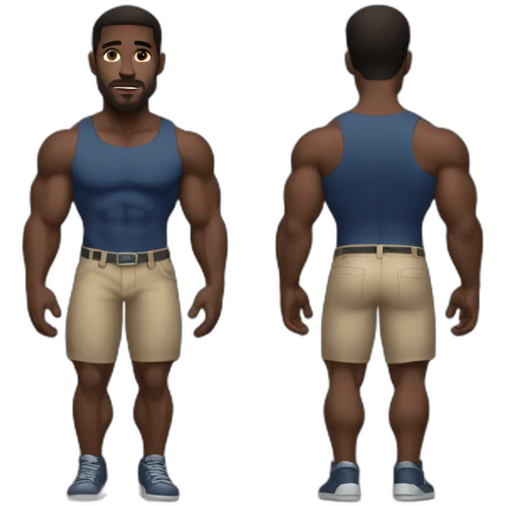 black Man with big muscles emoji