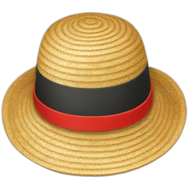 Straw hat with a red band emoji