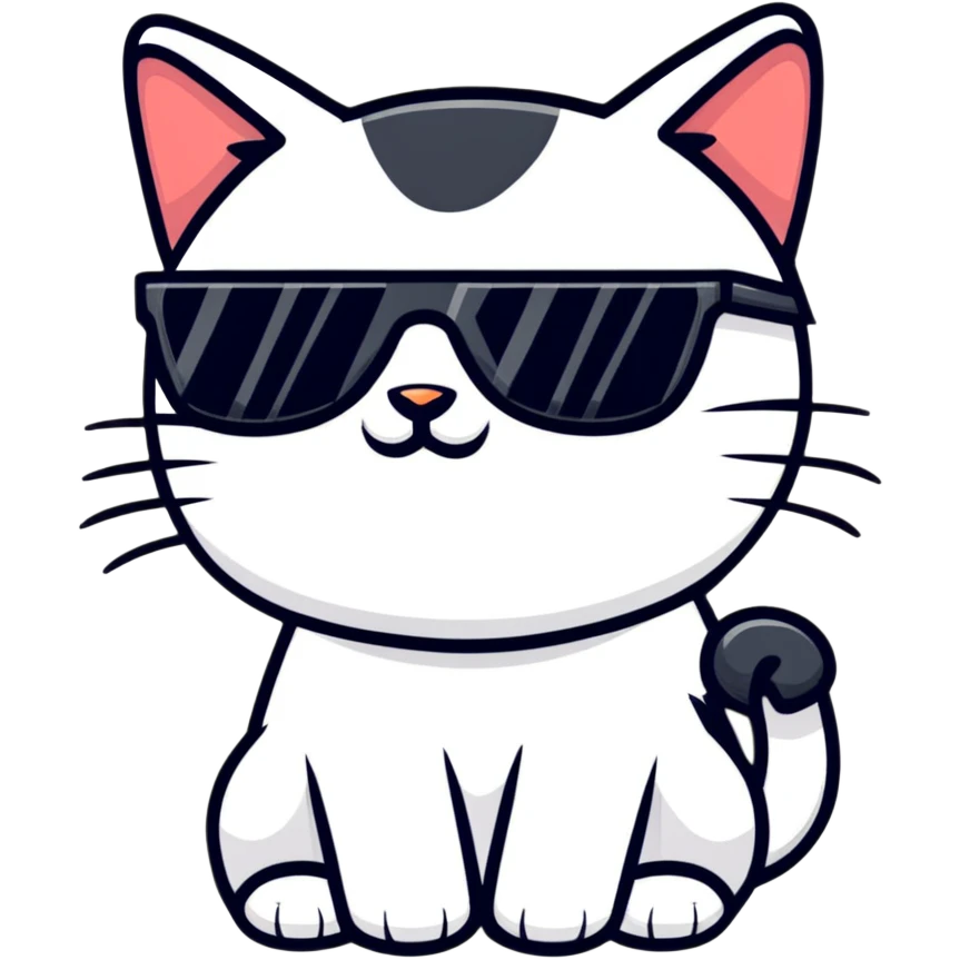 Cool cat wearing sunglasses emoji