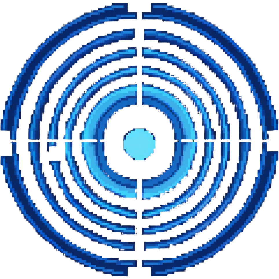 Glowing blue orb with expanding circles, color #3b82f6 with lighter glow, concentric circles pattern, expansion indicator, subtle energy effect, 32x32 pixels emoji