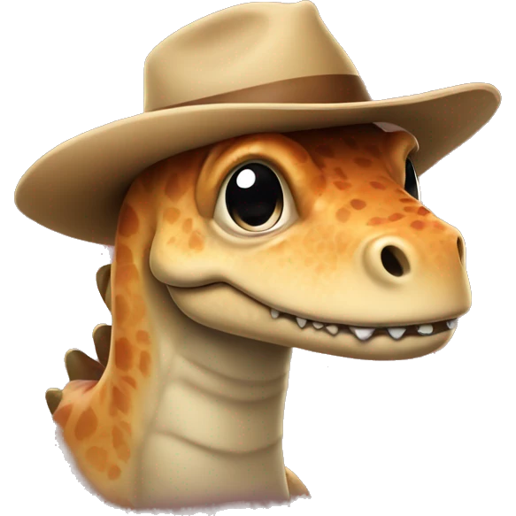 Dinasour with hat emoji
