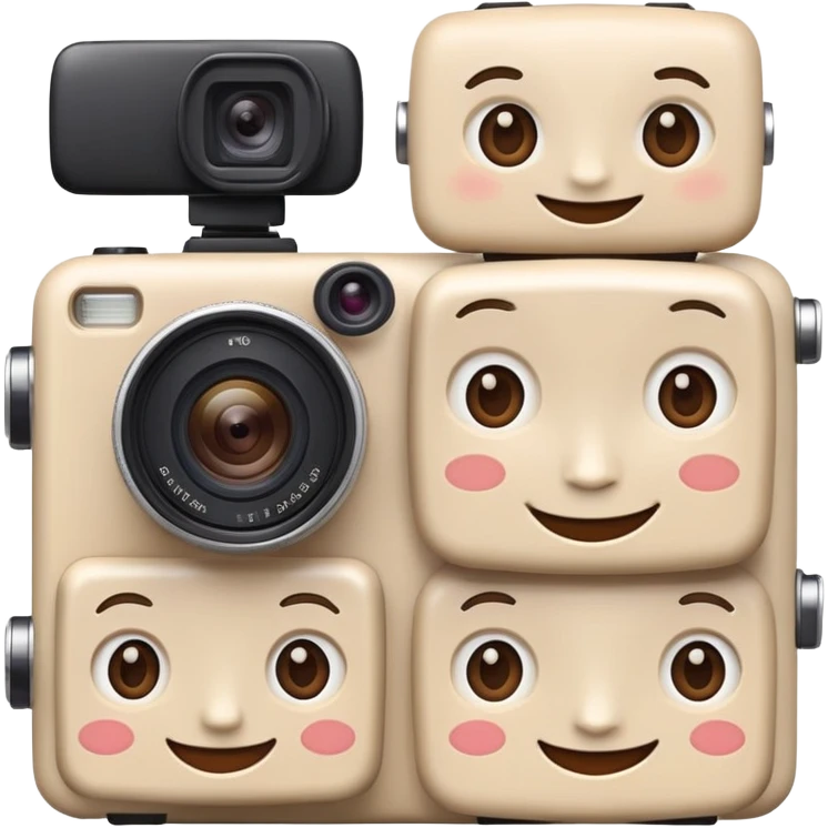 Camera with a face and different emotions  emoji