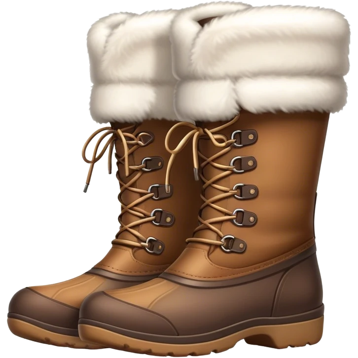 Winter shoes brown and white  emoji