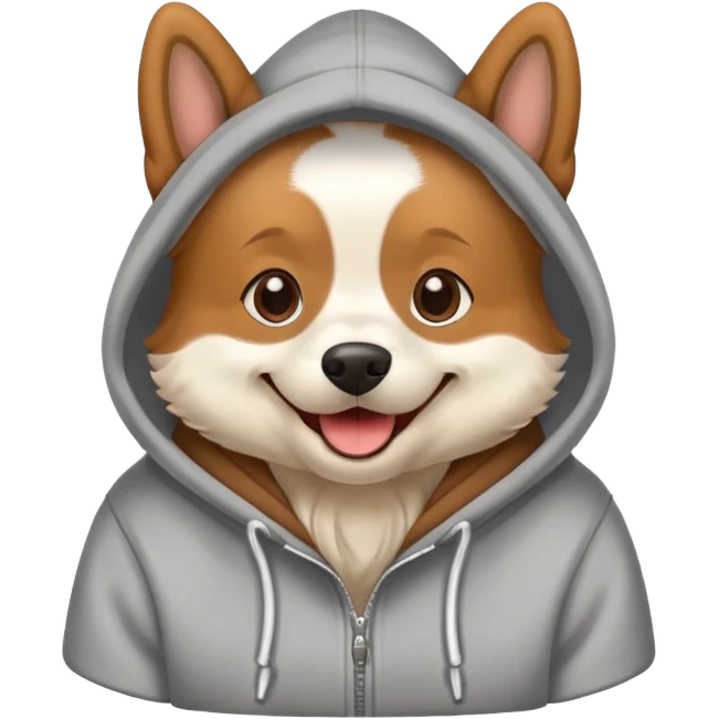 Dog wearing a hoodie emoji