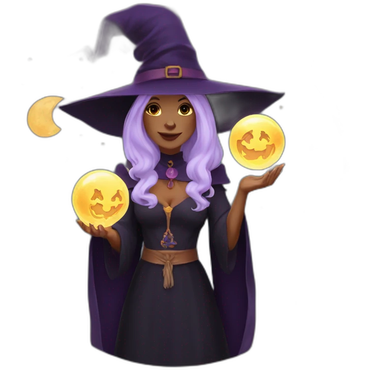 witch with tarot emoji