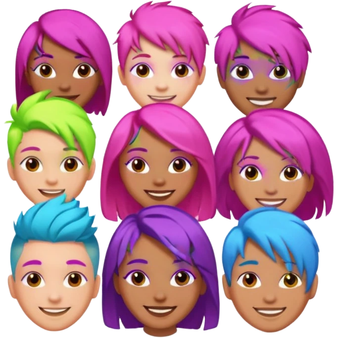 Neon Haired People emoji