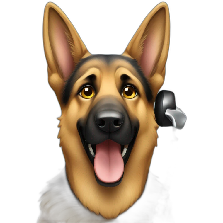 German shepherd talking on phone emoji