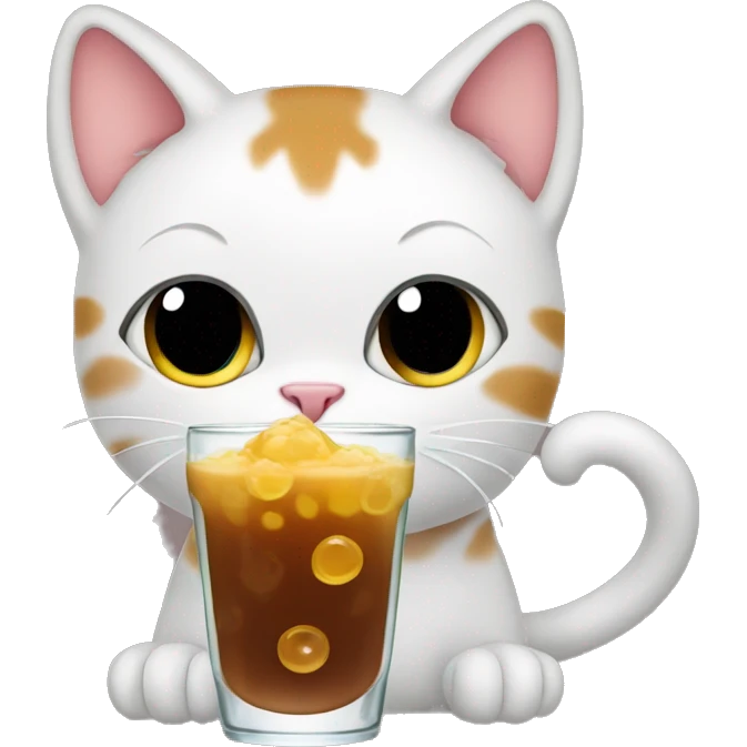 Cat drinking boba emoji