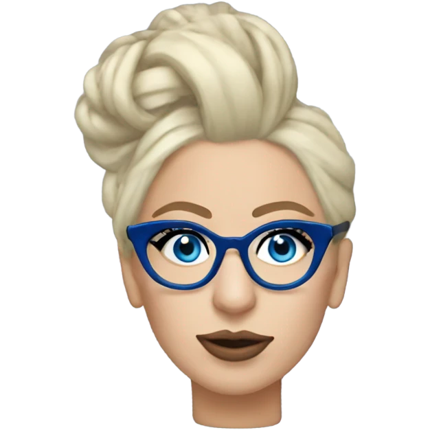 Lady gaga blue eyes glasses updo  emoji