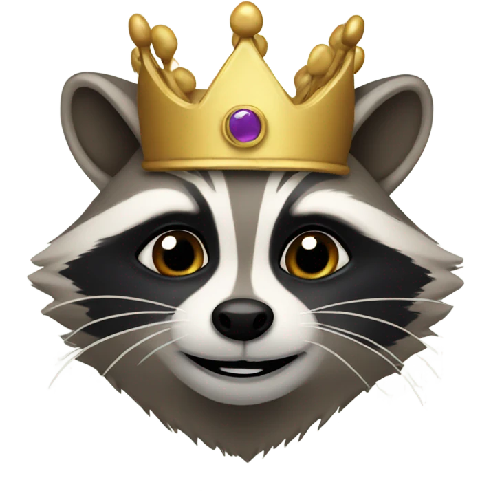 Raccoon with crown emoji
