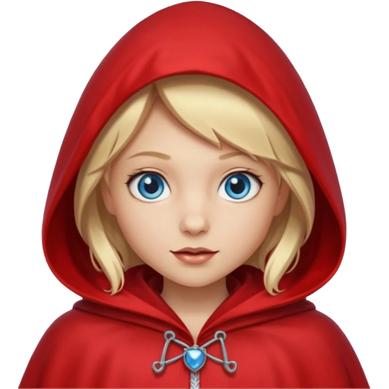 little red riding hood with blonde hair without fruit and with blue eyes emoji