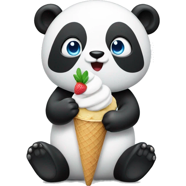 Panda eating ice cream  emoji