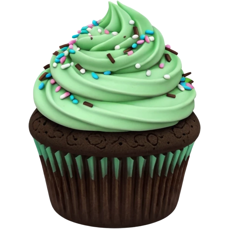 Mint chocolate Oreo cupcake emoji