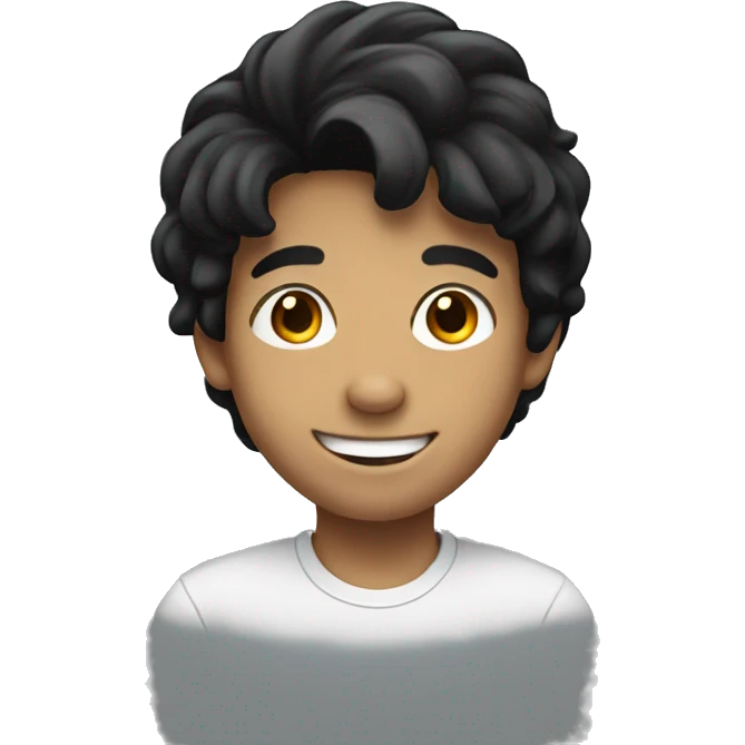 smiling boy with black hair emoji