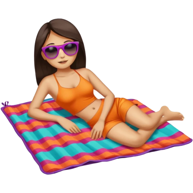 Naked chinese woman full body at the beach laying on a blanket emoji