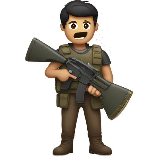 A man holding a shield blocking bullets emoji