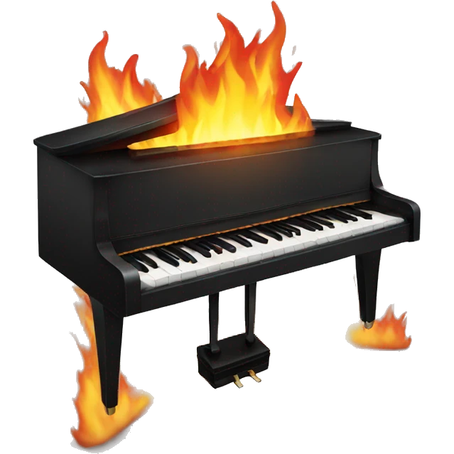 piano on fire emoji