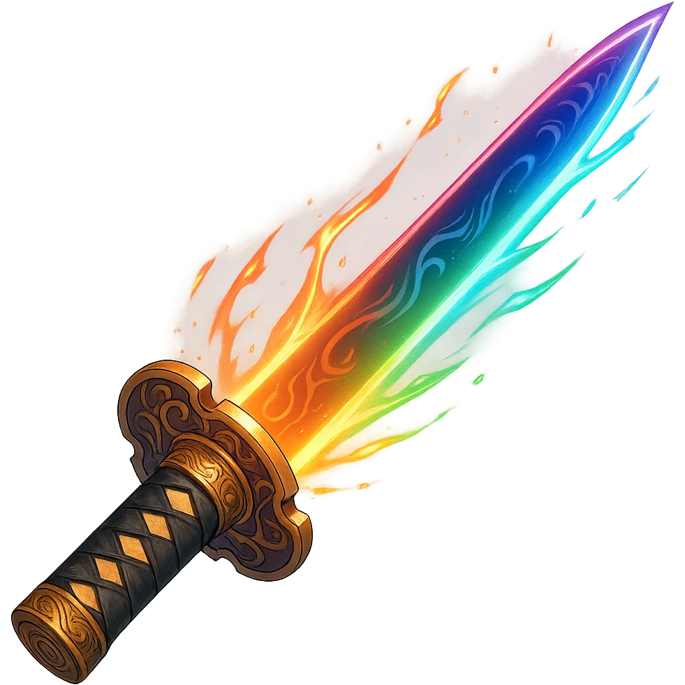 Nichirin blade from Demon Slayer anime, detailed hilt, glowing blade, vibrant colors, anime style emoji