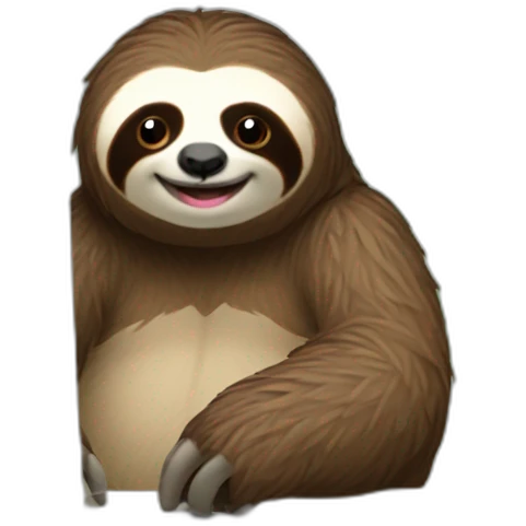 The sloth works at the computer emoji