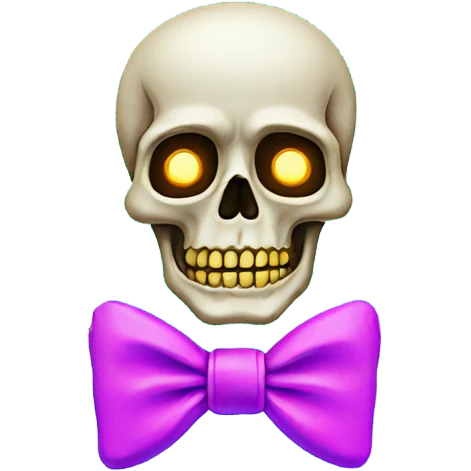 Neon skeleton with bow tie  emoji