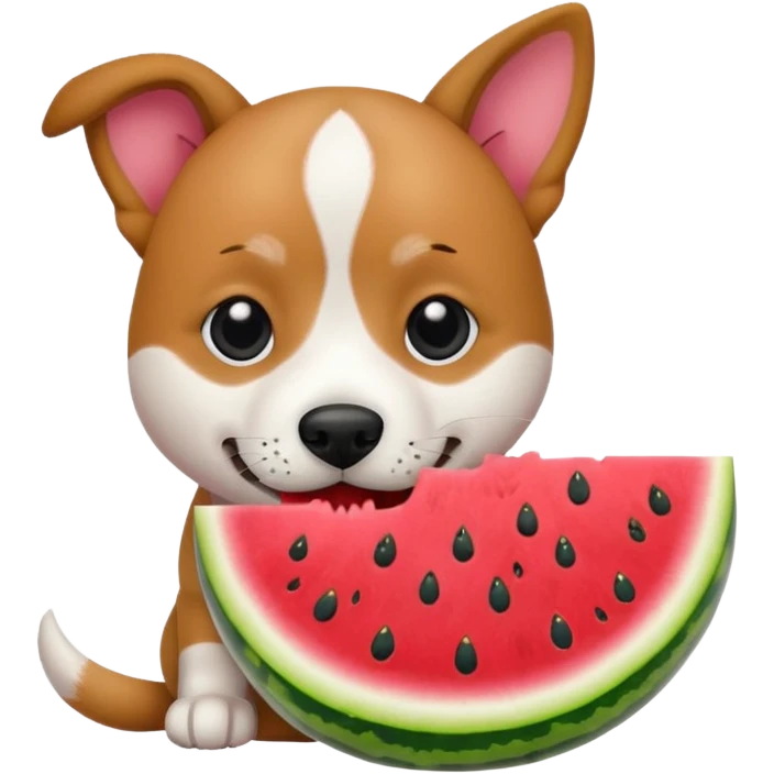dog eating watermelon emoji