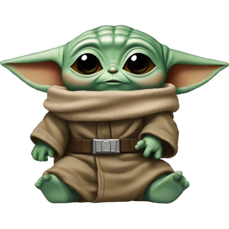 Baby yoda with the mandalorian emoji