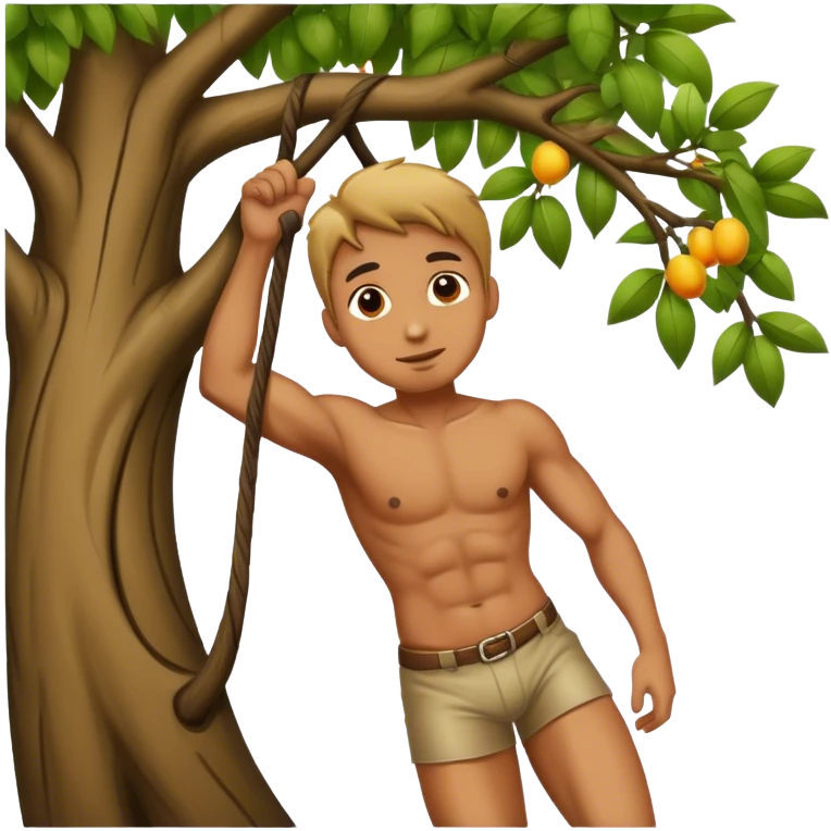 Hang from tree man emoji