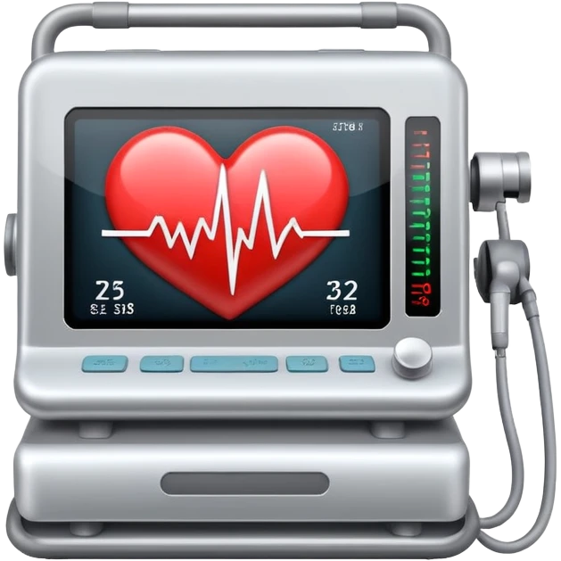 EKG machine with heart rate monitor display emoji